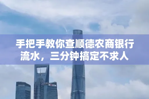 手把手教你查顺德农商银行流水,三分钟搞定不求人