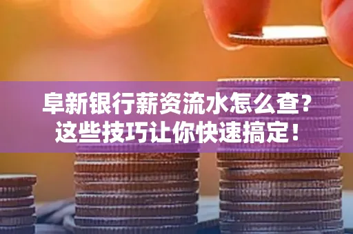阜新银行薪资流水怎么查?这些技巧让你快速搞定!