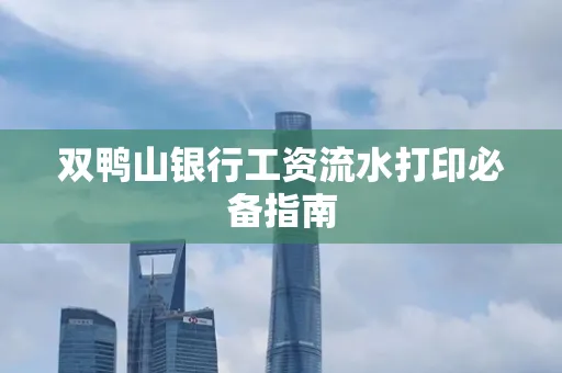 双鸭山银行工资流水打印必备指南