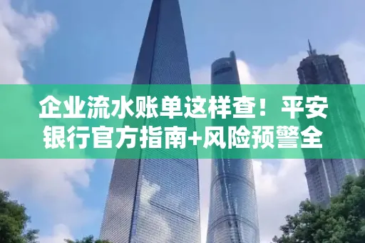 企业流水账单这样查!平安银行官方指南+风险预警全收录