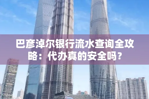 巴彦淖尔银行流水查询全攻略:代办真的安全吗?