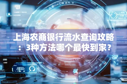 上海农商银行流水查询攻略:3种方法哪个最快到家?